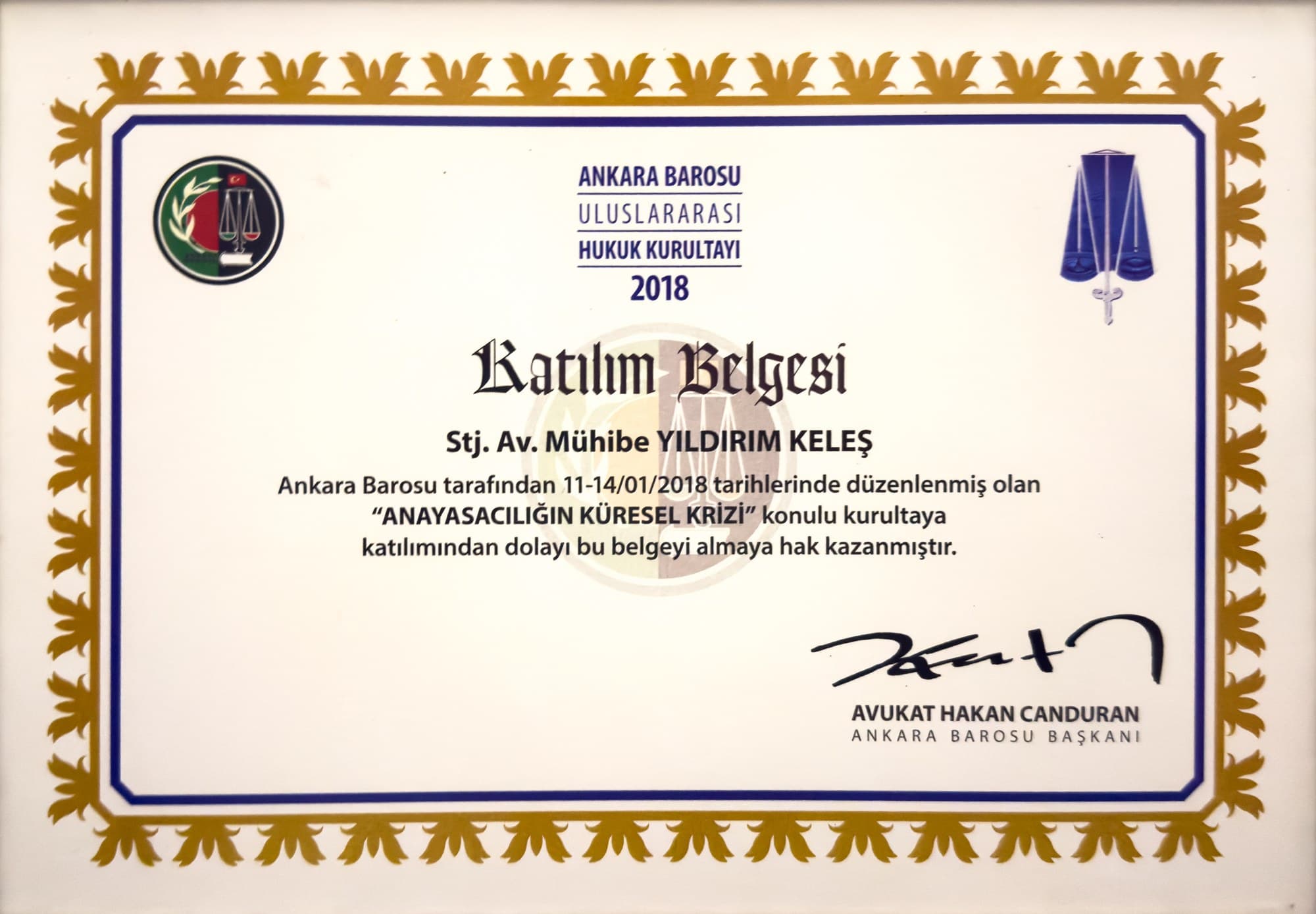 Uluslararası Hukuk Kurultayı — Anayasacılığın Küresel Krizi