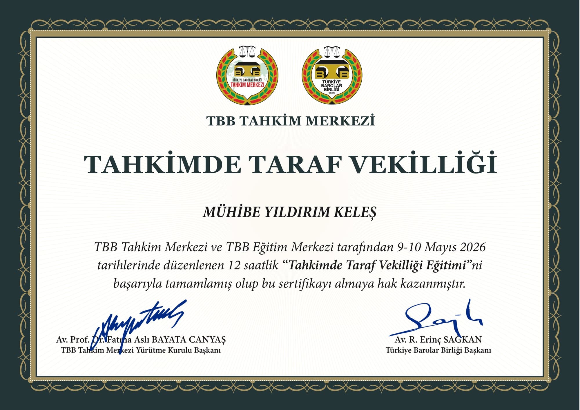 Tahkimde Taraf Vekilliği Eğitimi